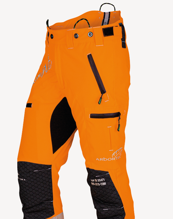 Schnittschutzhose in Hi-Vis orange
