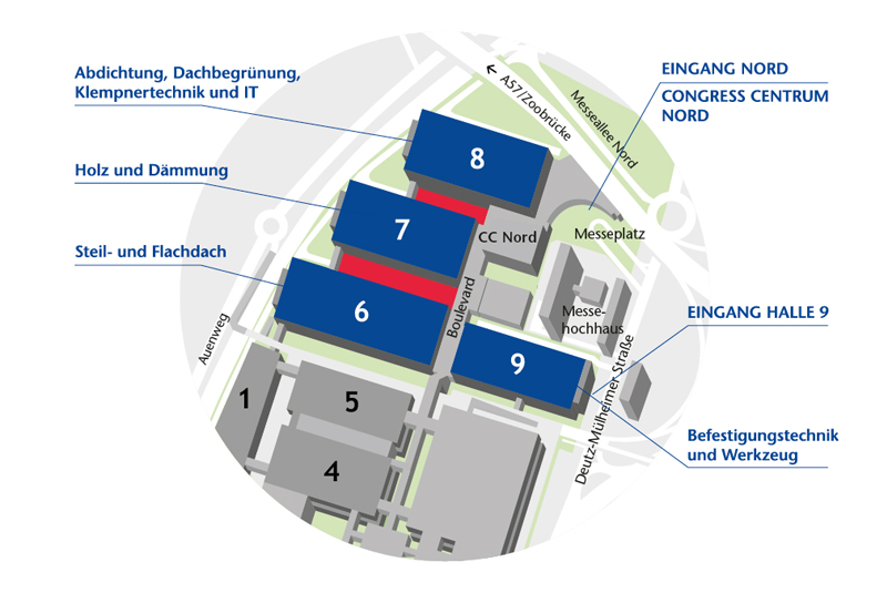 Planskizze der Messe Dach und Holz