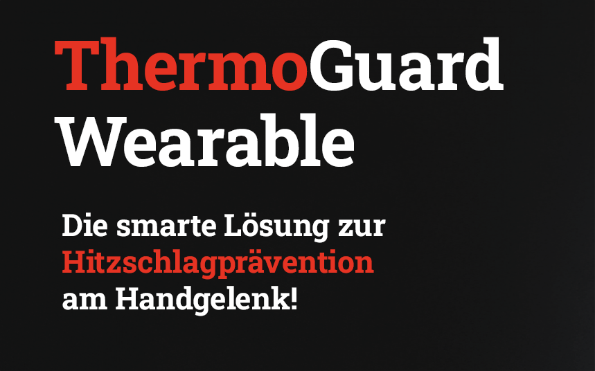 Werbebanner für ThermoGuard – smarte Hitzschlag-Prävention bei Hitze