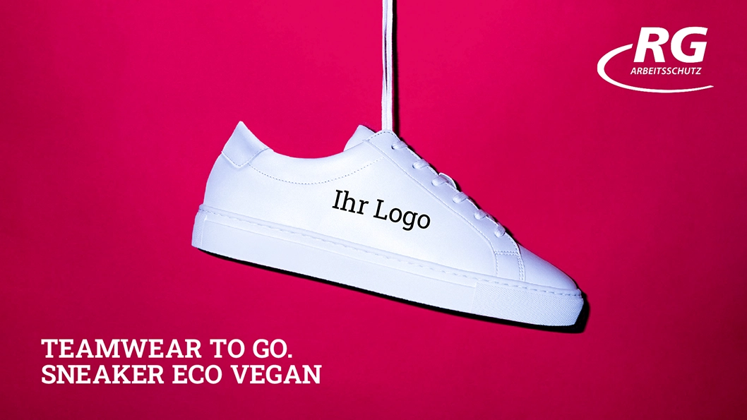 Weißer Teamwear To Go Sneaker Eco Vegan mit individuellem Firmenlogo